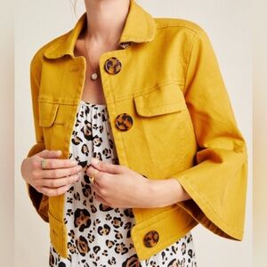 Anthropologie Mustard Utility Jacket